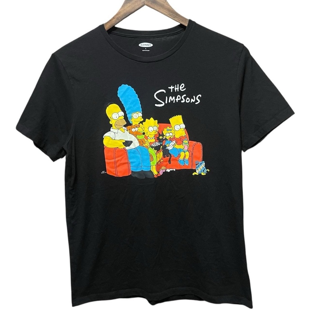 black The Simpsons graphic Marge Bart Lisa Homer short sleeve crewneck T-shirt